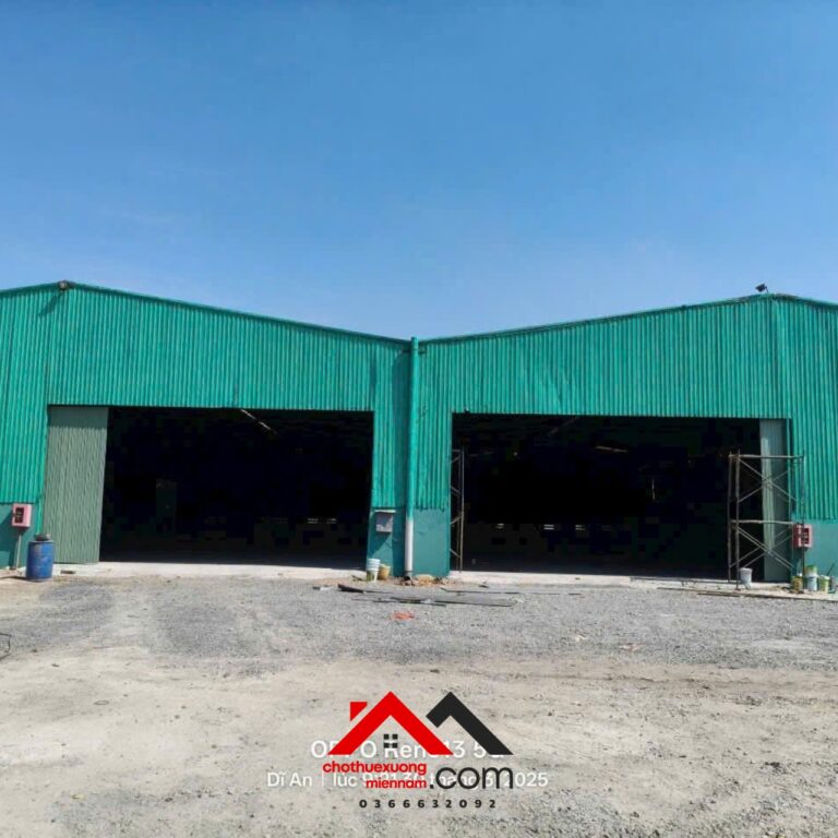 Cho Thuê Kho Xưởng Dĩ An, Bình Dương – 5.000m², Giá 150 Triệu/Tháng